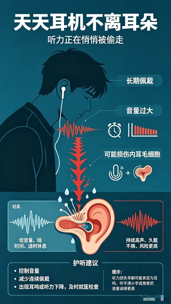天天耳机不离耳朵？你的听力可能正在悄悄“被偷走